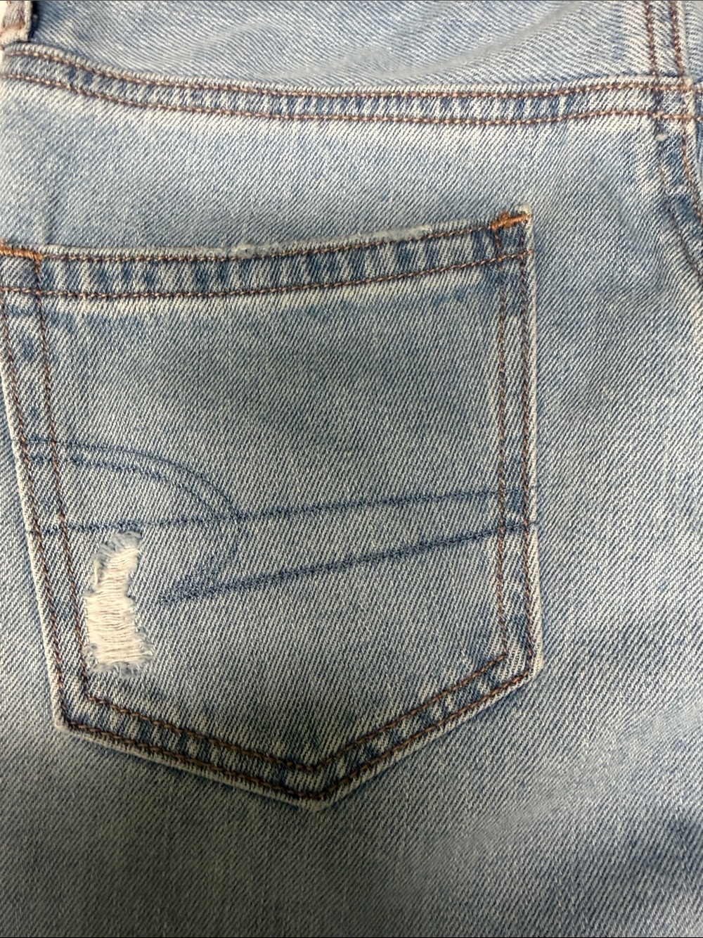 American Eagle Light Blue Distressed Mom Jeans Size 0 Long/ 25 W - Picture 9 of 14